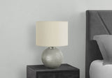 Modern Grey Resin Globe Table Lamp With Ivory Shade - Driftwood - Sleep Galleria