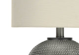 Modern Grey Resin Globe Table Lamp With Ivory Shade - Driftwood - Sleep Galleria