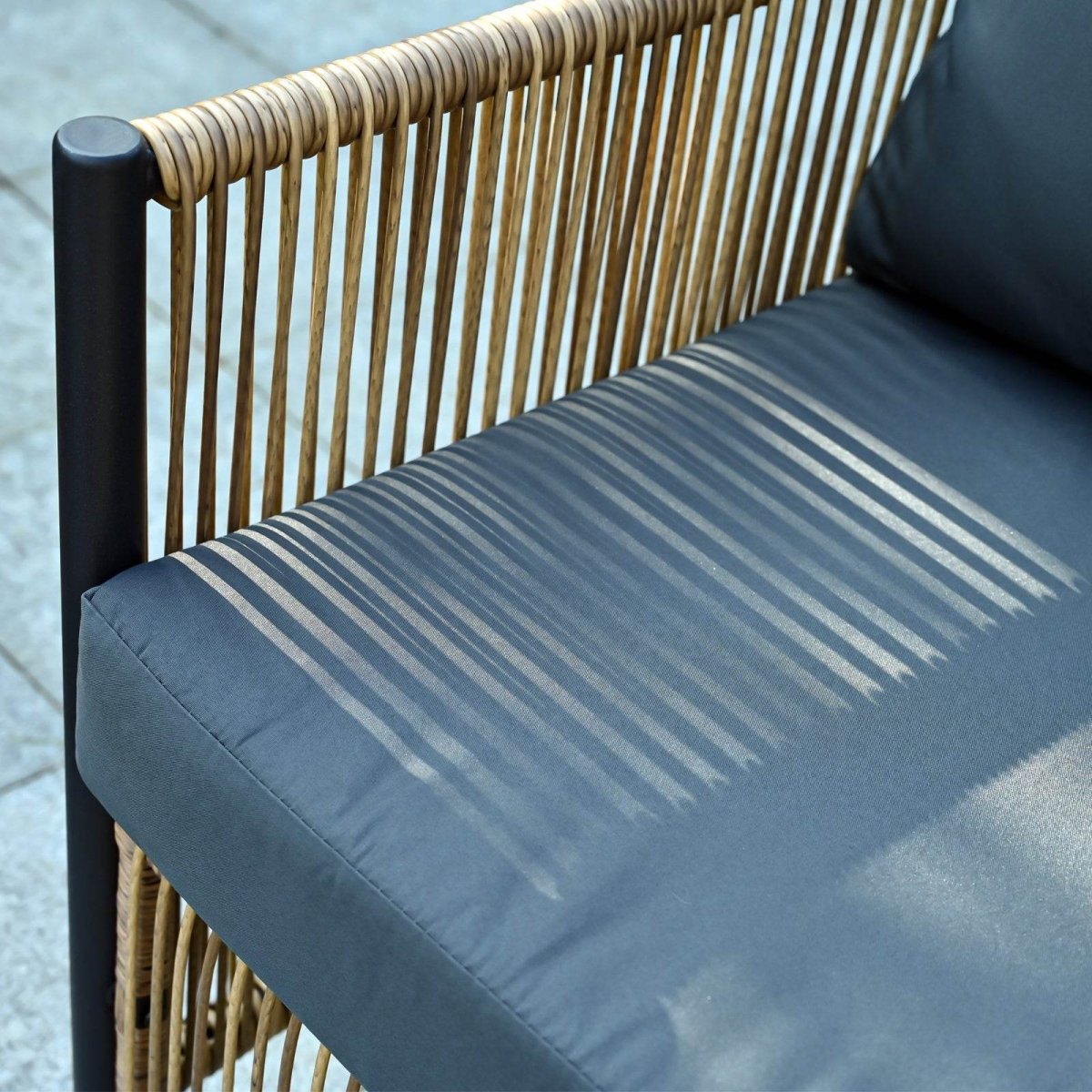 Modern Outdoor PE Rattan 2 - Seater Sofa Set With Table - Driftwood - Sleep Galleria