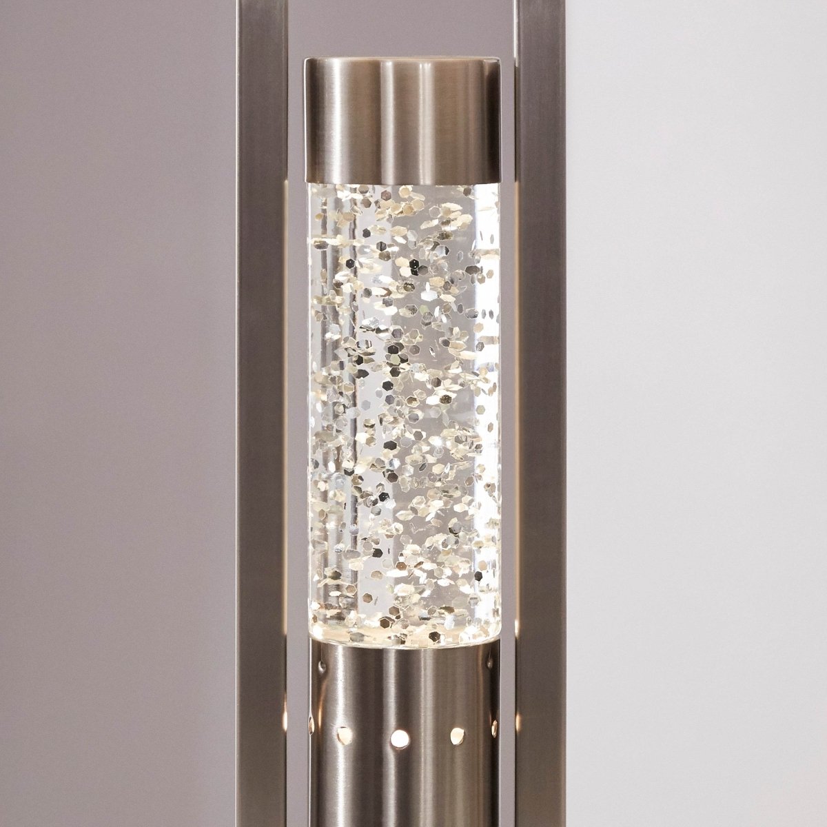 Modern Satin Nickel Finish Decorative Table Lamp - Driftwood - Sleep Galleria