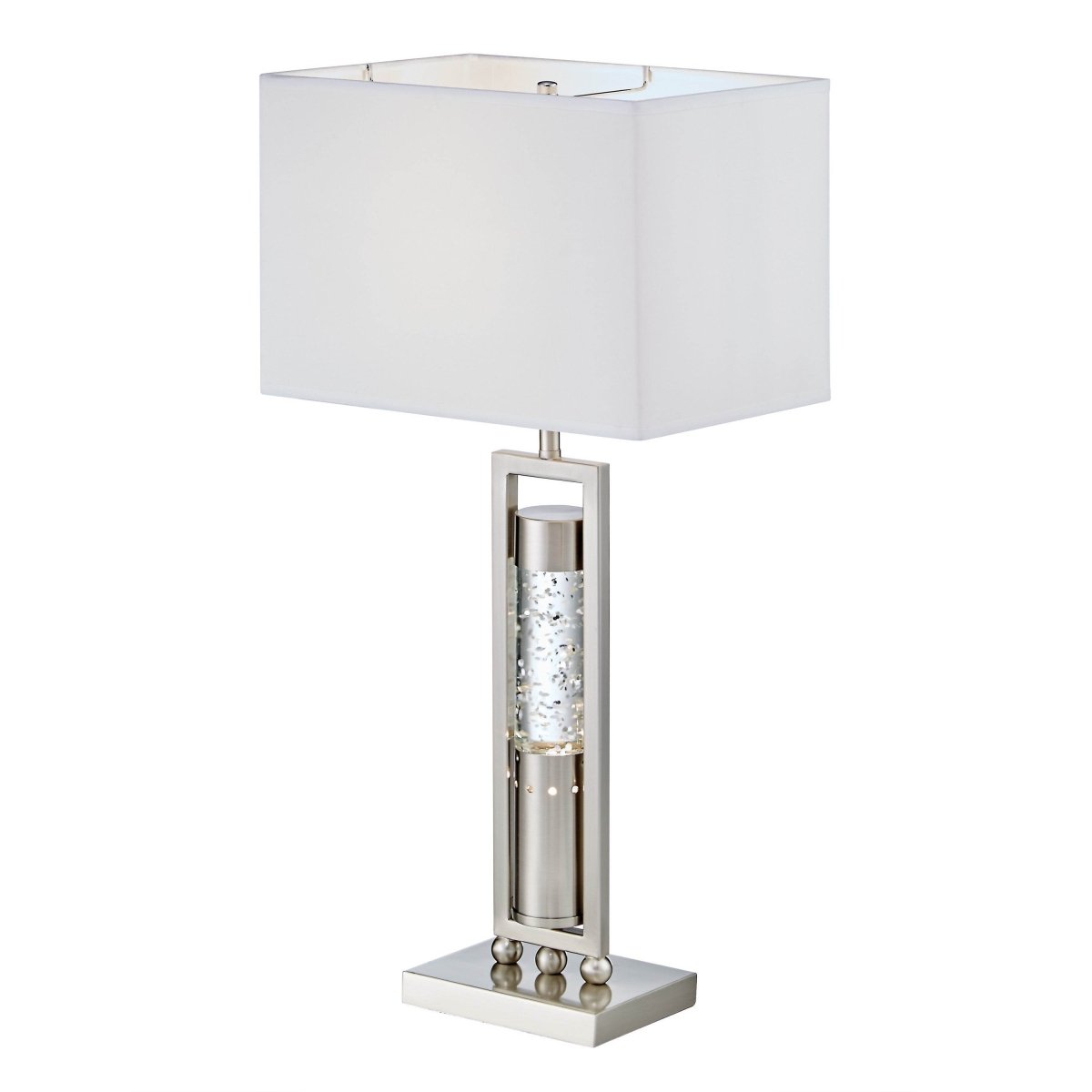 Modern Satin Nickel Finish Decorative Table Lamp - Driftwood - Sleep Galleria