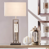 Modern Satin Nickel Finish Decorative Table Lamp - Driftwood - Sleep Galleria