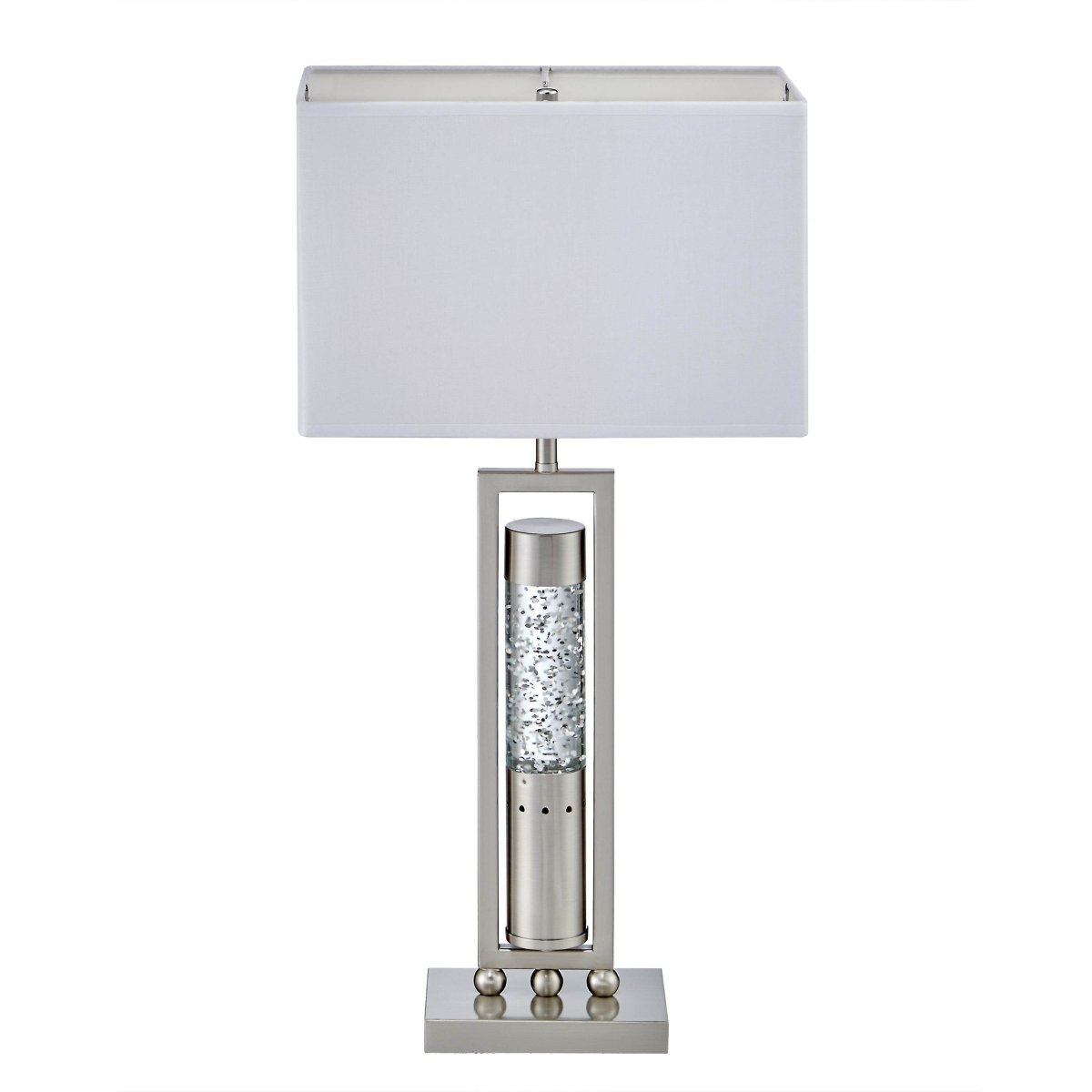 Modern Satin Nickel Finish Decorative Table Lamp - Driftwood - Sleep Galleria
