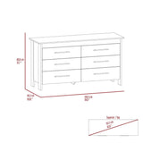 Modern Six Drawer White Particle Board Dresser - Sleep Galleria