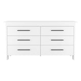 Modern Six Drawer White Particle Board Dresser - Sleep Galleria