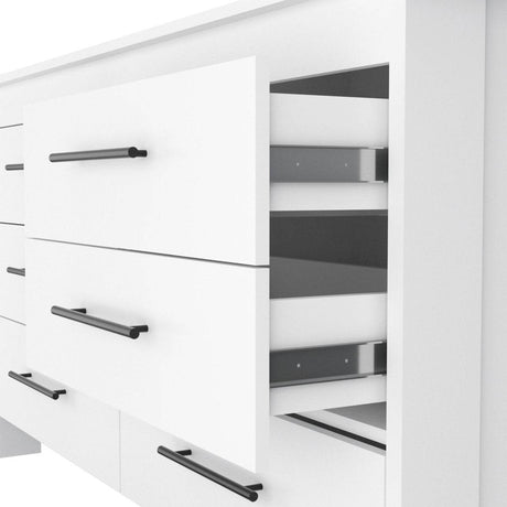Modern Six Drawer White Particle Board Dresser - Sleep Galleria