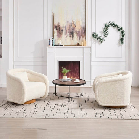 Modern Teddy Fabric 360-Degree Swivel Accent Chair - Sleep Galleria