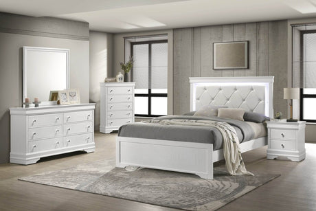 Modern Upholstered Wood 5 - Piece Bedroom Furniture Set - Driftwood - Sleep Galleria