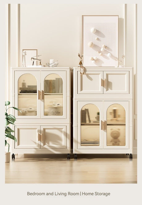 Multi - Functional Folding Plastic Wardrobe Storage Cabinet With Wheels - Driftwood - Sleep Galleria