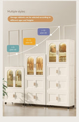 Multi - Functional Folding Plastic Wardrobe Storage Cabinet With Wheels - Driftwood - Sleep Galleria