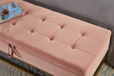 Multifunctional Velvet Storage Bench With Metal Base - Sleep Galleria