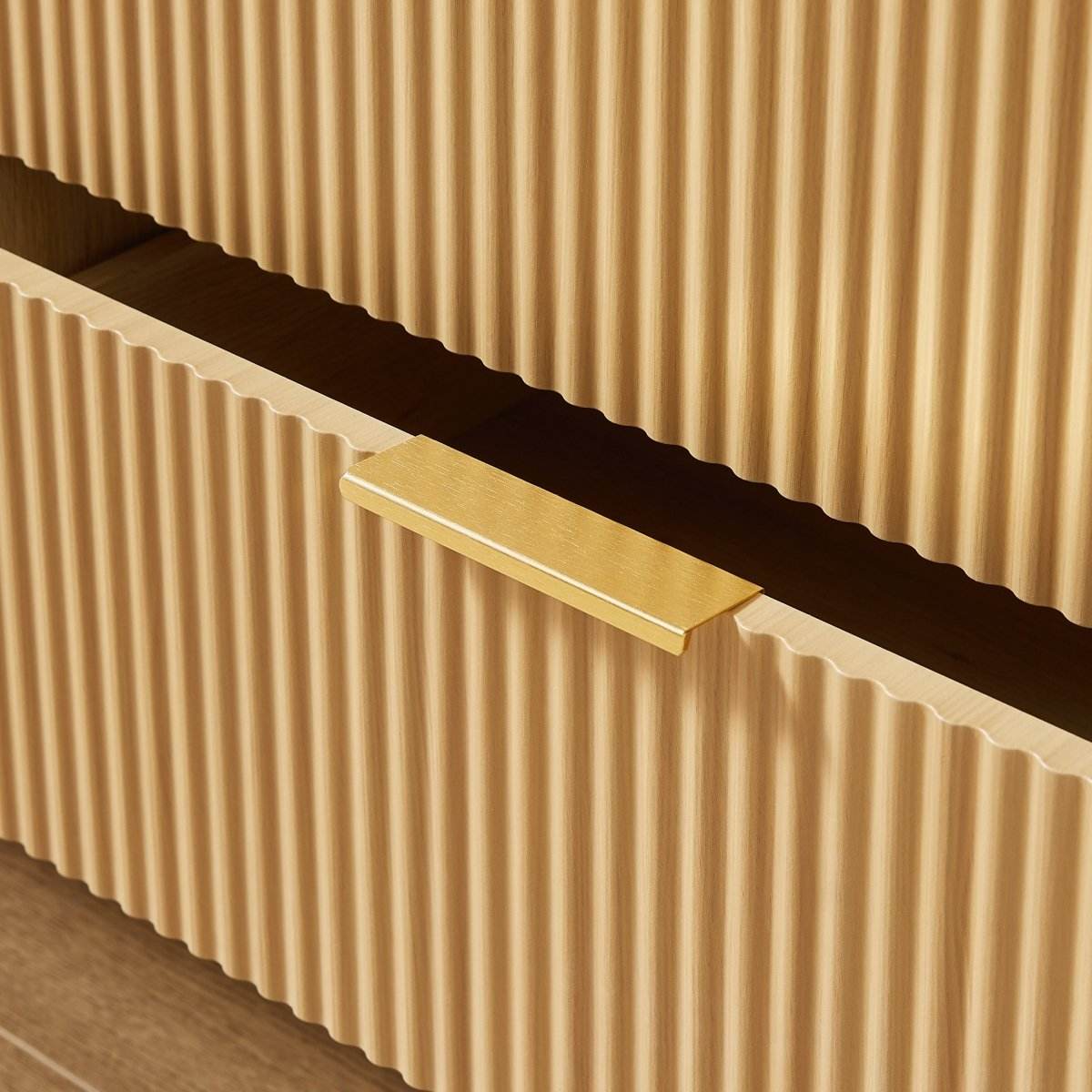 Natural Wave Pattern Particleboard Cabinet With 6 Drawers - Sleep Galleria