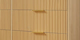Natural Wave Pattern Particleboard Cabinet With 6 Drawers - Sleep Galleria