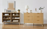 Natural Wave Pattern Particleboard Cabinet With 6 Drawers - Sleep Galleria