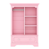 Open Children's Wardrobe With Hanging Rod Drawer - Driftwood - Sleep Galleria