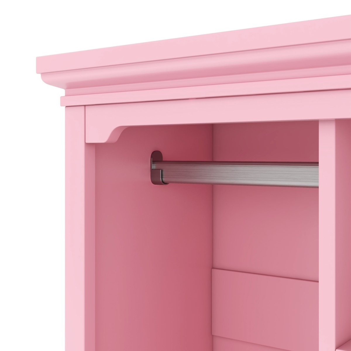 Open Children's Wardrobe With Hanging Rod Drawer - Driftwood - Sleep Galleria