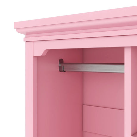 Open Children's Wardrobe With Hanging Rod Drawer - Driftwood - Sleep Galleria