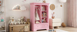 Open Children's Wardrobe With Hanging Rod Drawer - Driftwood - Sleep Galleria