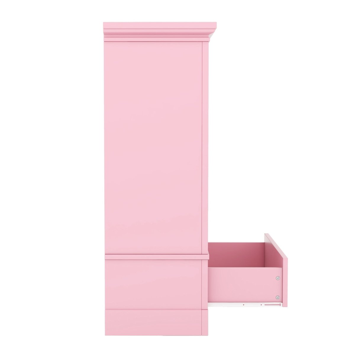 Open Children's Wardrobe With Hanging Rod Drawer - Driftwood - Sleep Galleria