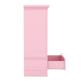Open Children's Wardrobe With Hanging Rod Drawer - Driftwood - Sleep Galleria
