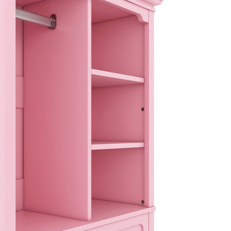 Open Children's Wardrobe With Hanging Rod Drawer - Driftwood - Sleep Galleria