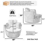 Oversized 360-Degree Swivel Plush Corduroy Accent Chair With Pillows - Sleep Galleria