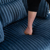 Oversized 360-Degree Swivel Plush Corduroy Accent Chair With Pillows - Sleep Galleria