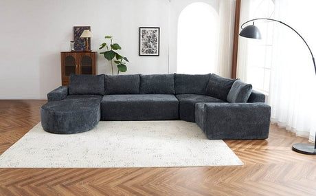 Oversized Modular Sectional Sofa Set Grey Chenille - Driftwood - Sleep Galleria