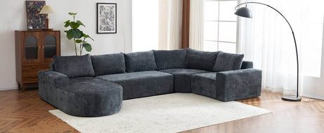 Oversized Modular Sectional Sofa Set Grey Chenille - Driftwood - Sleep Galleria