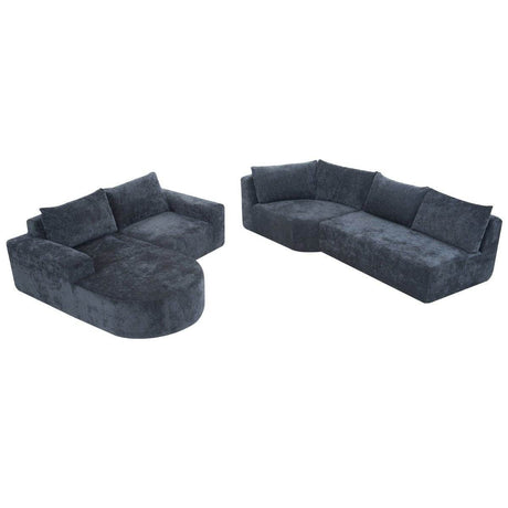 Oversized Modular Sectional Sofa Set Grey Chenille - Driftwood - Sleep Galleria