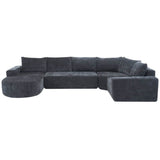 Oversized Modular Sectional Sofa Set Grey Chenille - Sleep Galleria