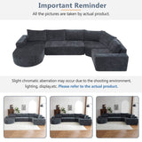 Oversized Modular Sectional Sofa Set Grey Chenille - Sleep Galleria