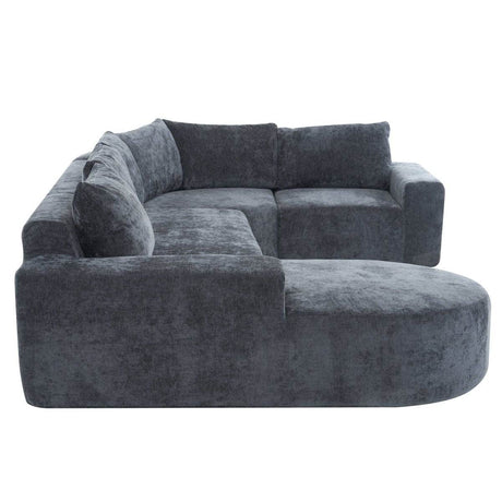 Oversized Modular Sectional Sofa Set Grey Chenille - Driftwood - Sleep Galleria