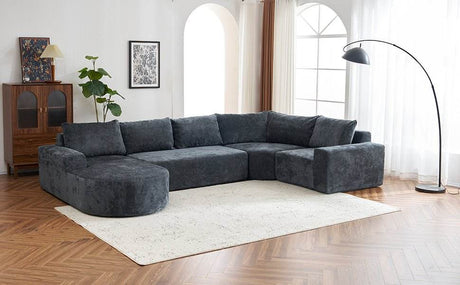 Oversized Modular Sectional Sofa Set Grey Chenille - Driftwood - Sleep Galleria