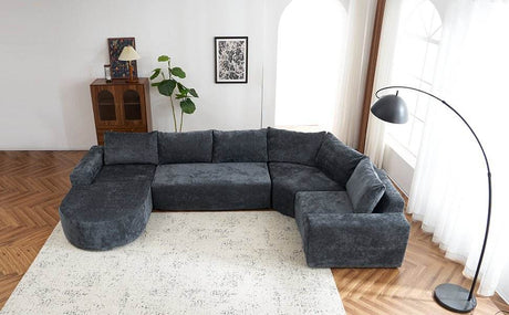 Oversized Modular Sectional Sofa Set Grey Chenille - Driftwood - Sleep Galleria