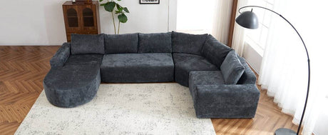 Oversized Modular Sectional Sofa Set Grey Chenille - Driftwood - Sleep Galleria