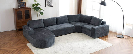 Oversized Modular Sectional Sofa Set Grey Chenille - Driftwood - Sleep Galleria
