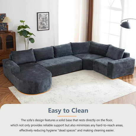 Oversized Modular Sectional Sofa Set Grey Chenille - Driftwood - Sleep Galleria