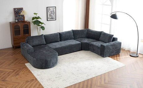 Oversized Modular Sectional Sofa Set Grey Chenille - Driftwood - Sleep Galleria