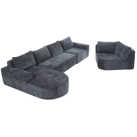Oversized Modular Sectional Sofa Set Grey Chenille - Driftwood - Sleep Galleria