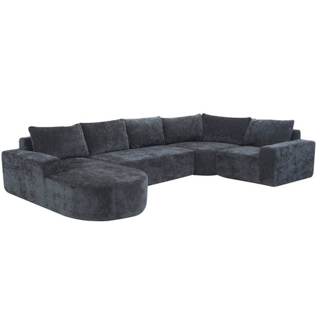 Oversized Modular Sectional Sofa Set Grey Chenille - Driftwood - Sleep Galleria