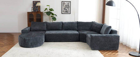 Oversized Modular Sectional Sofa Set Grey Chenille - Driftwood - Sleep Galleria