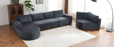 Oversized Modular Sectional Sofa Set Grey Chenille - Driftwood - Sleep Galleria