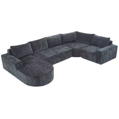 Oversized Modular Sectional Sofa Set Grey Chenille - Driftwood - Sleep Galleria