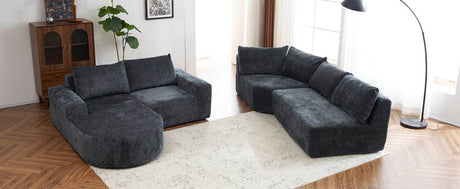 Oversized Modular Sectional Sofa Set Grey Chenille - Driftwood - Sleep Galleria
