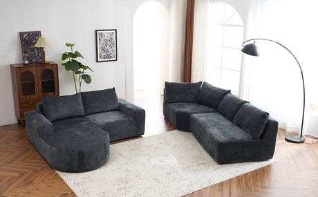 Oversized Modular Sectional Sofa Set Grey Chenille - Driftwood - Sleep Galleria