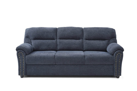 Plush Upholstered Blue Chenille 3 - Seat Sofa - Driftwood - Sleep Galleria