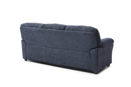 Plush Upholstered Blue Chenille 3 - Seat Sofa - Driftwood - Sleep Galleria