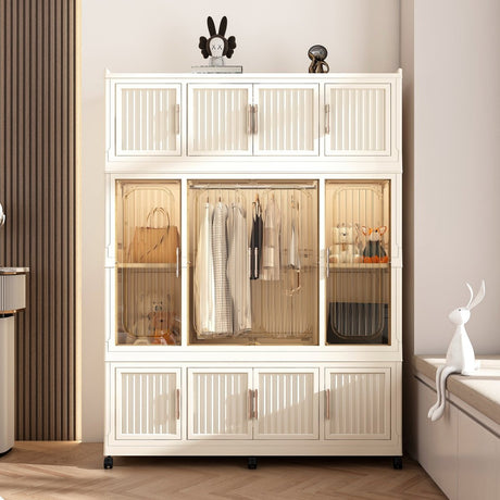 Portable Wardrobe Closet Organizer With Magnetic Doors - Driftwood - Sleep Galleria