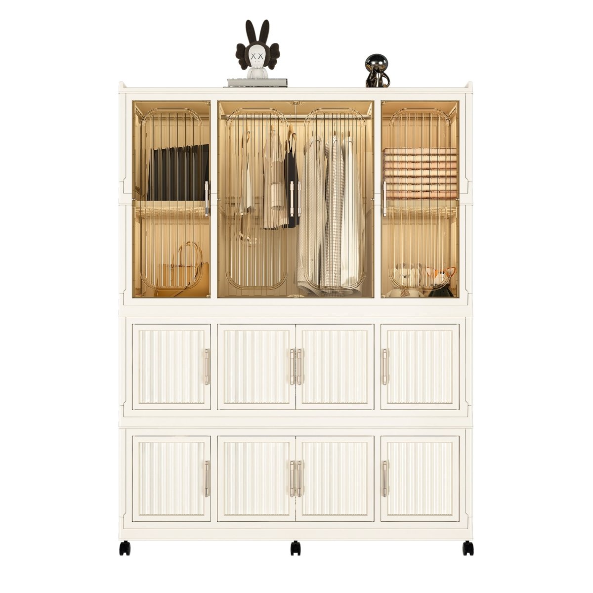 Portable Wardrobe Closet Organizer With Magnetic Doors - Driftwood - Sleep Galleria